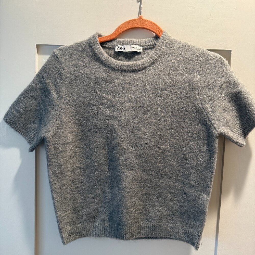 Zara Gray Shortsleeve Top - S